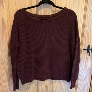 Slightly cropped maroon sweater